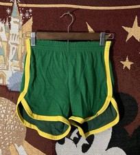 Vintage 70s Dodger Sportswear Green/Yellow Orlon Running Shorts Oregon Small USA