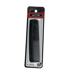 Vintage Genuine Ace Hard Rubber Comb 5" Black Pocket NOS Sealed USA New 07841