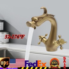 Antique Kitchen Sink Faucet Sprayer Mixer Tap Brass for Bar, Kitchen, Bathroom
