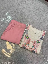 Traditional Embroidered Elegance Kurta set Embroidery kurti pink