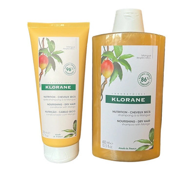 New Klorane Nourishing Shampoo+conditioner Set With Mango Butter 13.5 oz/6
