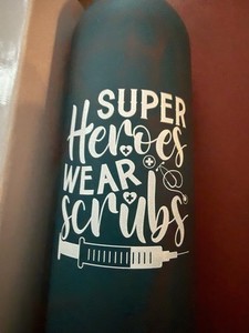 Nurse 17oz Stainless Steel Water Bottle Teal Superheroes Wear Scrubs