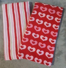 Valentines Day Kitchen Dish Towels 2pk Pink Heart Dish Towels Hearts Stripes
