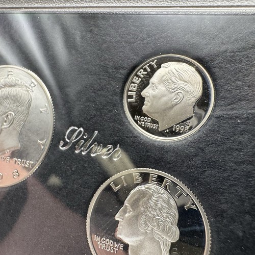 1998 s premier silver set In Beautiful Black Velvet Display Case. 5 Coins - Picture 7 of 14