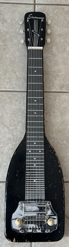 c. 1950 Electromuse Electric 6-String Lap Steel Vintage Art Deco Guitar * Works
