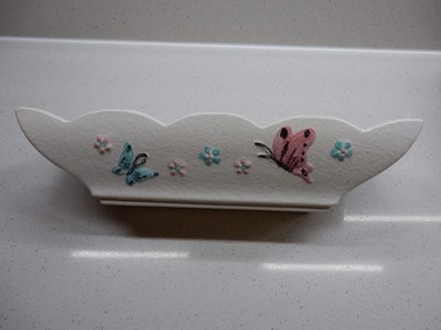 Vintage 1956 White Hull B8 Pottery Butterfly Window Box Planter