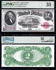 AWESOME Crisp Choice VF++ 1917 $2 "BRACELET" US Legal Tender Note! PMG 35! 98932