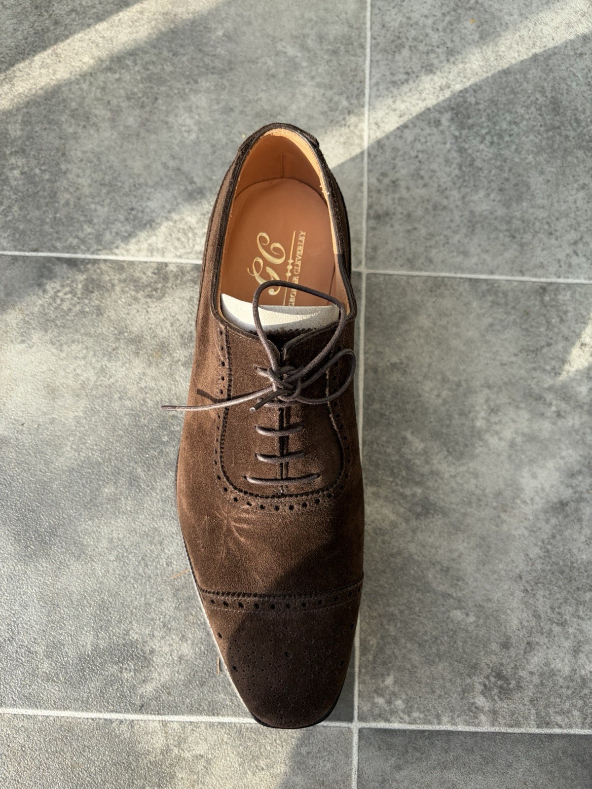 George Cleverley Adam Dark Brown Calf Suede 6E image 7