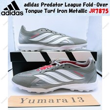 adidas Predator League Fold-Over Tongue Turf Iron Metallic JR7875 Men's Size