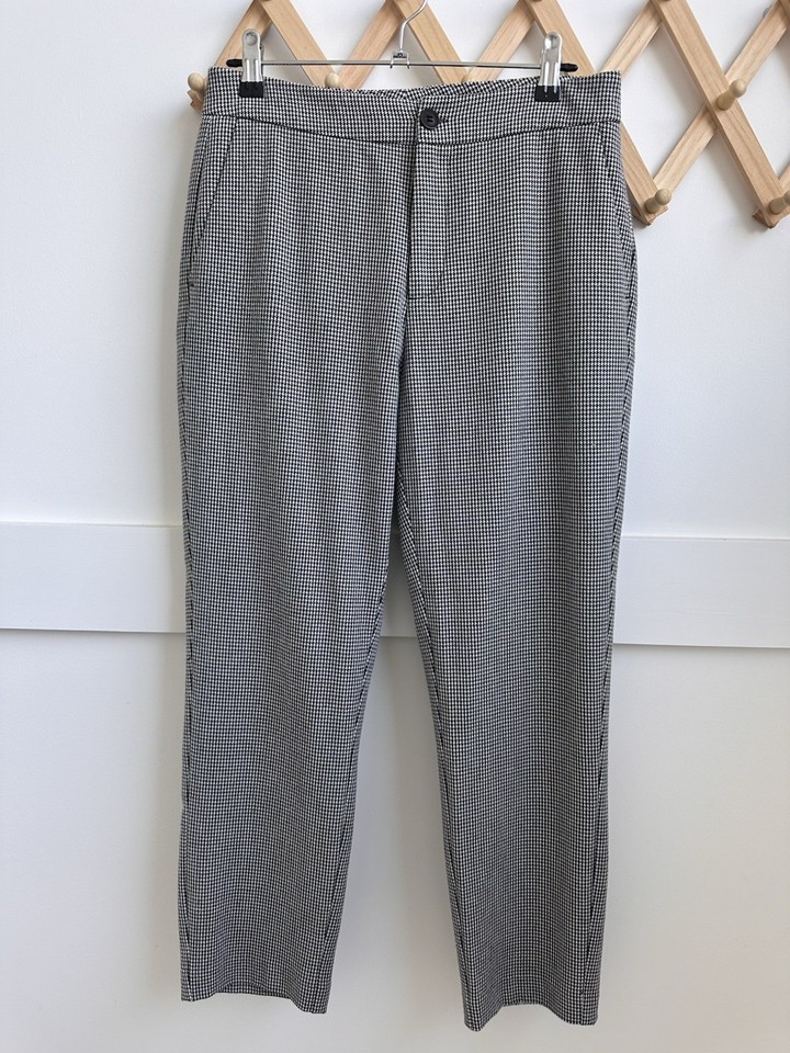 SEED HERITAGE Houndstooth Cropped Pants Size 8 ~ Black And White Tapered Leg