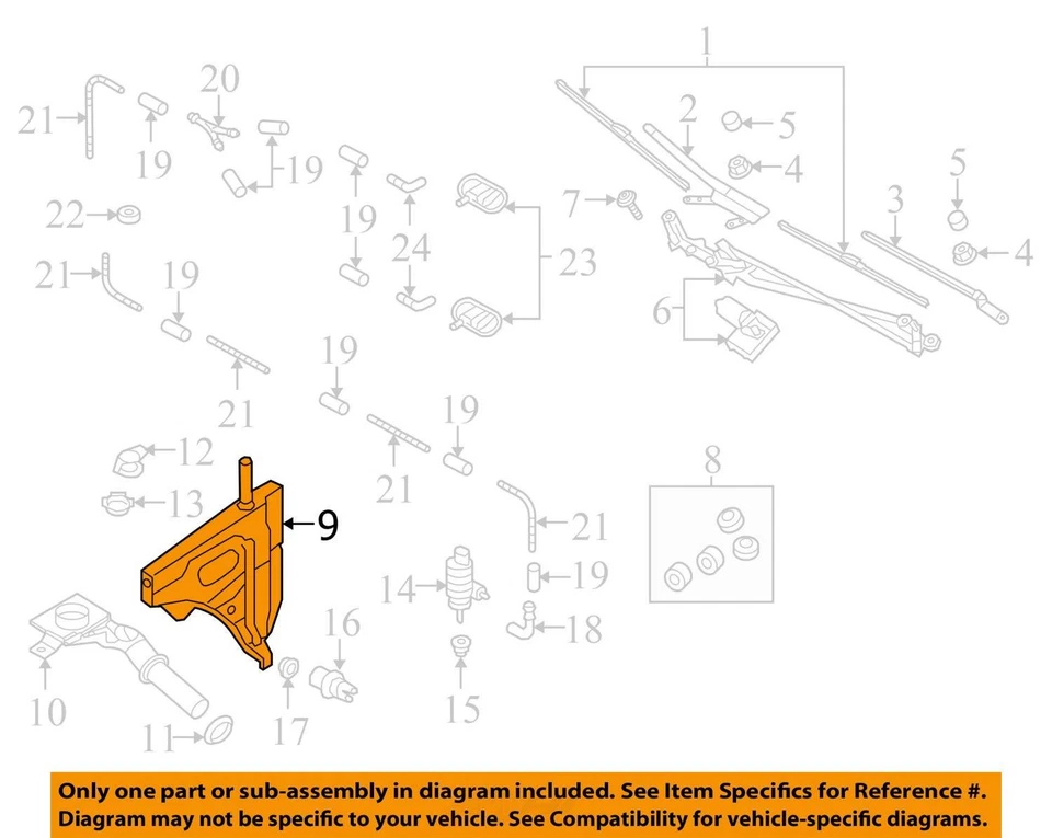 Depósito de lavado compatible con 17-19 AUDI Q7 403751 Foto 3 de 4