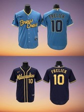 Men's Milwaukee Brewers 10 Sal Frelick Cool Base Stitched Jersey