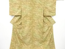 7376987: JAPANESE KIMONO / ANTIQUE KIMONO / SILK / TSUMUGI / FENCE  FLOWER