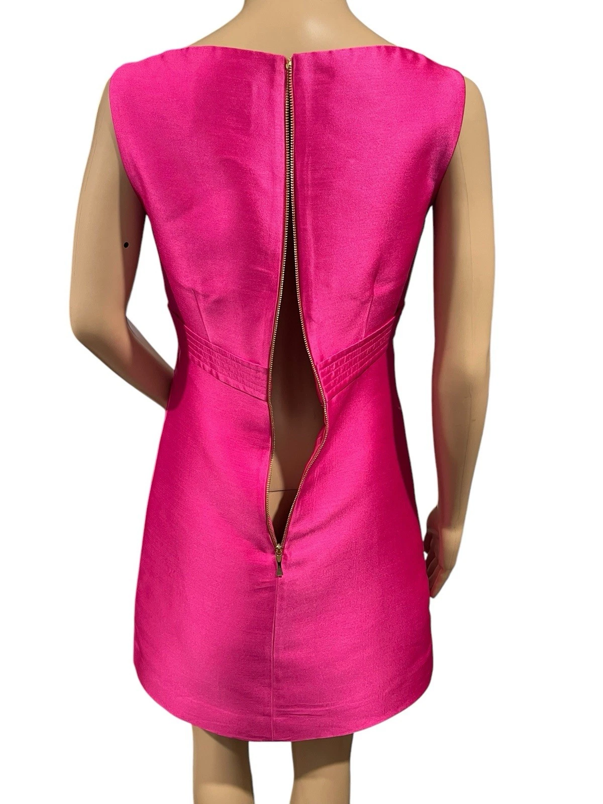 Abito donna Kate Spade New York origami linea A rosa fiocco taglia 2