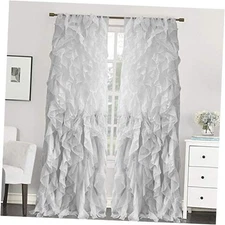  Pack Window Panel Sheer Voile Vertical 50"W x 108"L (Pack of 2) 2 Silver