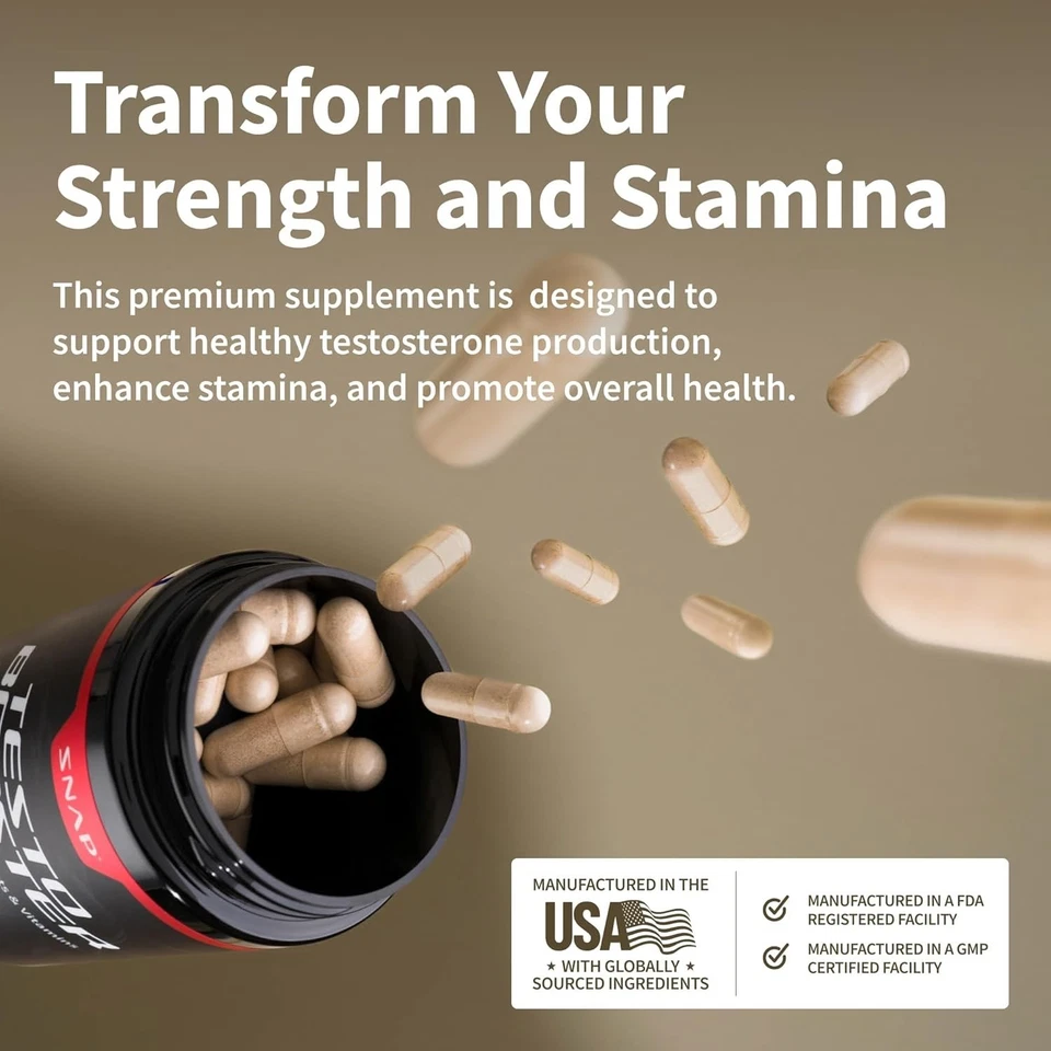 Nitric Oxide & Testosterone Booster for Men, L Arginine, L Citrulline 60 & 90 - Image 4 of 4