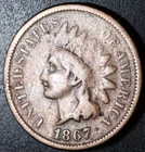 1867 INDIAN HEAD CENT - FINE