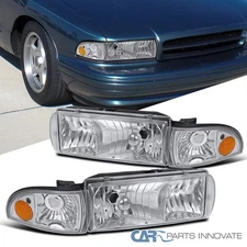 Fits 1991-1996 Chevy Caprice 1994-1996 Impala Clear Headlights+Corner Lamps L+R