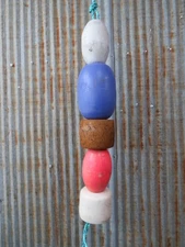 5 Old Fish Net Floats 23 Inches Long Fishing Buoys Bouys Tiki Hut Bar  -(SF551)