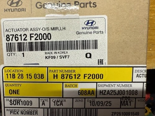 87612F2000 For Hyundai OEM Mirror Actuator Assembly - Driver Side