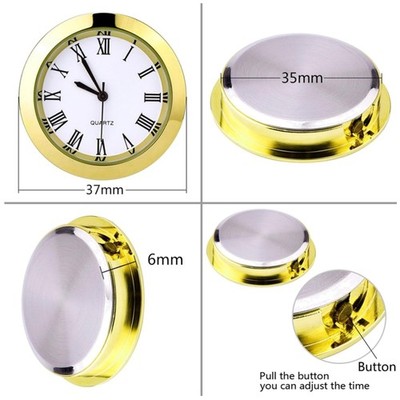 1.5'' White Dial Clock Insert - Mini Quartz Movement