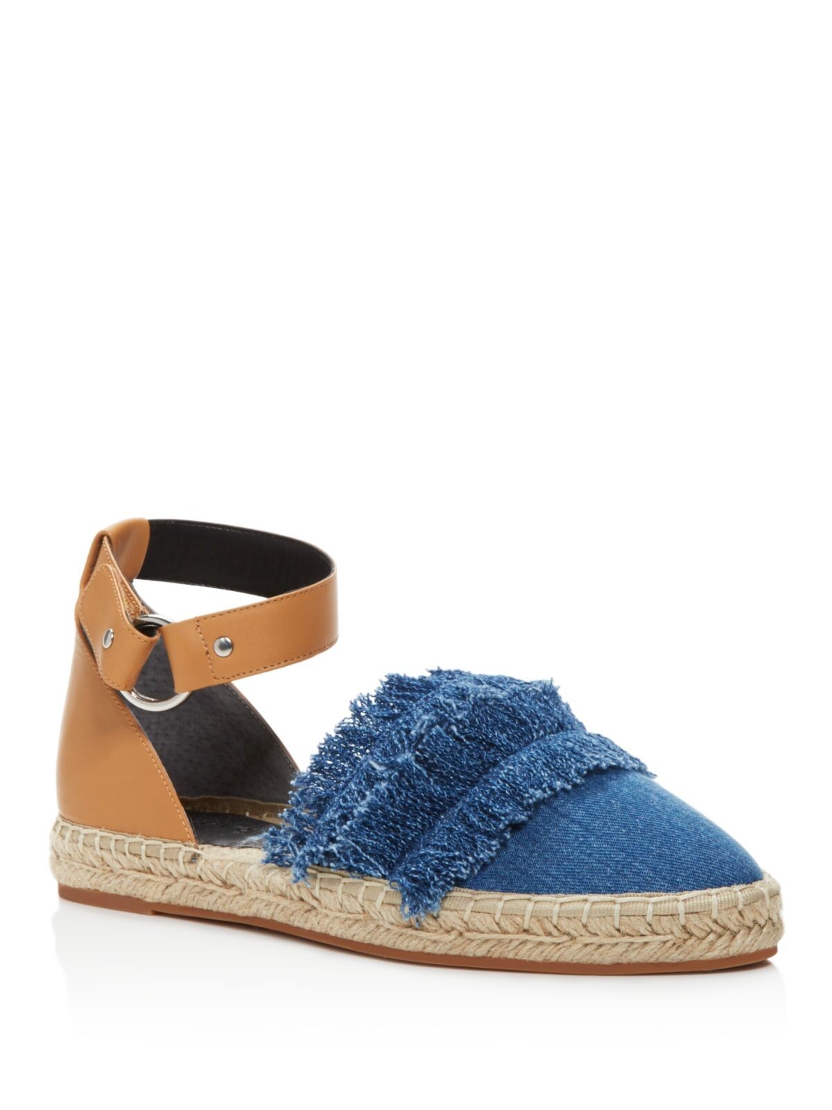 REBECCA MINKOFF Womens Blue Mixed Media Fringed Vicky Toe Espadrille Shoes 10 M 8390₽
