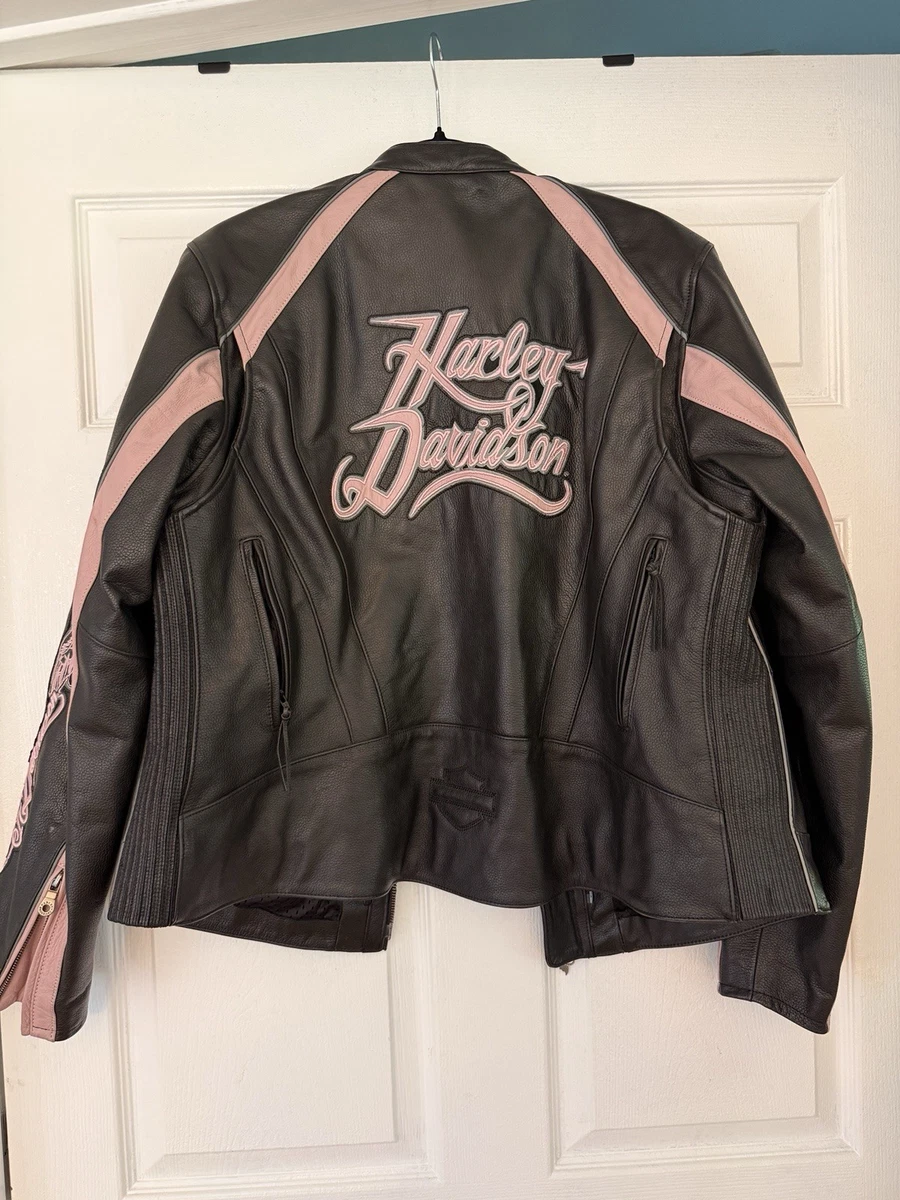 最終値下げHarley-Davidson スカジャン ブラック/ピンク Harley-Davidson Pink Leather Outer Shell Coats, Jackets & Vests