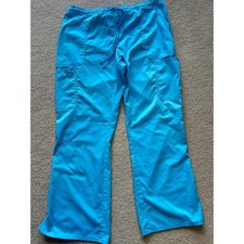 Cherokee Workwear Women's XL Blue Cargo Scrub Pants Elastic Waist Drawstring