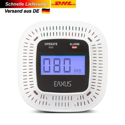 Eaxus Kohlenmonoxid Gas CO Detektor Melder Sensor Messung Warnung 70dB Alarm