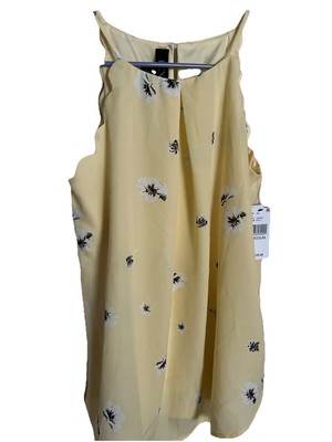 BCX Womens Blouse Size Medium Yellow  Sleeveless Top Lined