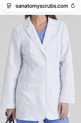 Women s Grey's Anatomy by Barco Hannah Lab Coat White 4XL Medical Plus Size 