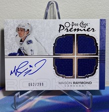 2007-08 O-Pee-Chee PREMIER MASON RAYMOND #135 QUAD ROOKIE JERSEY AUTO SP 062/299