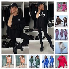 Yoga Oversized Sweatshirt Set Leggings Athleisure Lounge Outfit