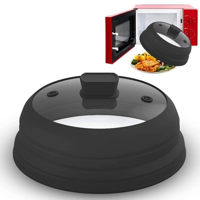Microwave Splatter Cover Glass 11.8 Inch - Collapsible Microwave Splatter Cov...