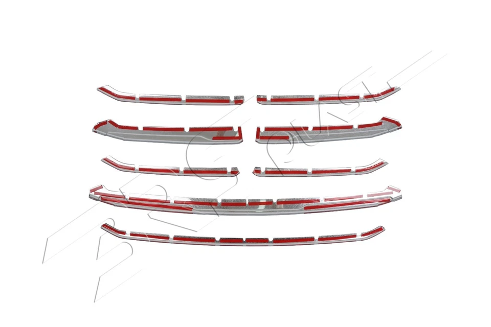 Parrilla delantera Fiat Ducato 2015-2023 8 piezas - Borde de acero inoxidable cromado Foto 4 de 4