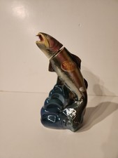 Vtg Ezra Brooks Rainbow Trout Fly Fishing 1970 Whiskey Bourbon Decanter Empty