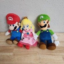 Super Mario Lot of 3 Plush Plushies Stuffed Animals Toy Doll Peach Luigi Mario