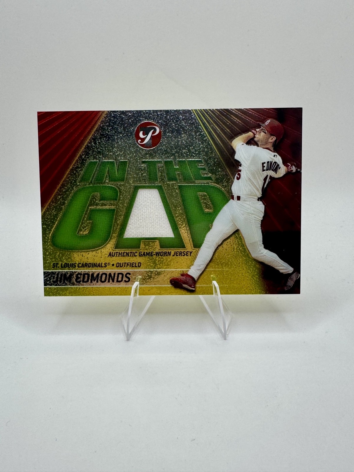 2002 Topps Pristine - In the Gap Jim Edmonds #IG-JE /1000 (MEM)