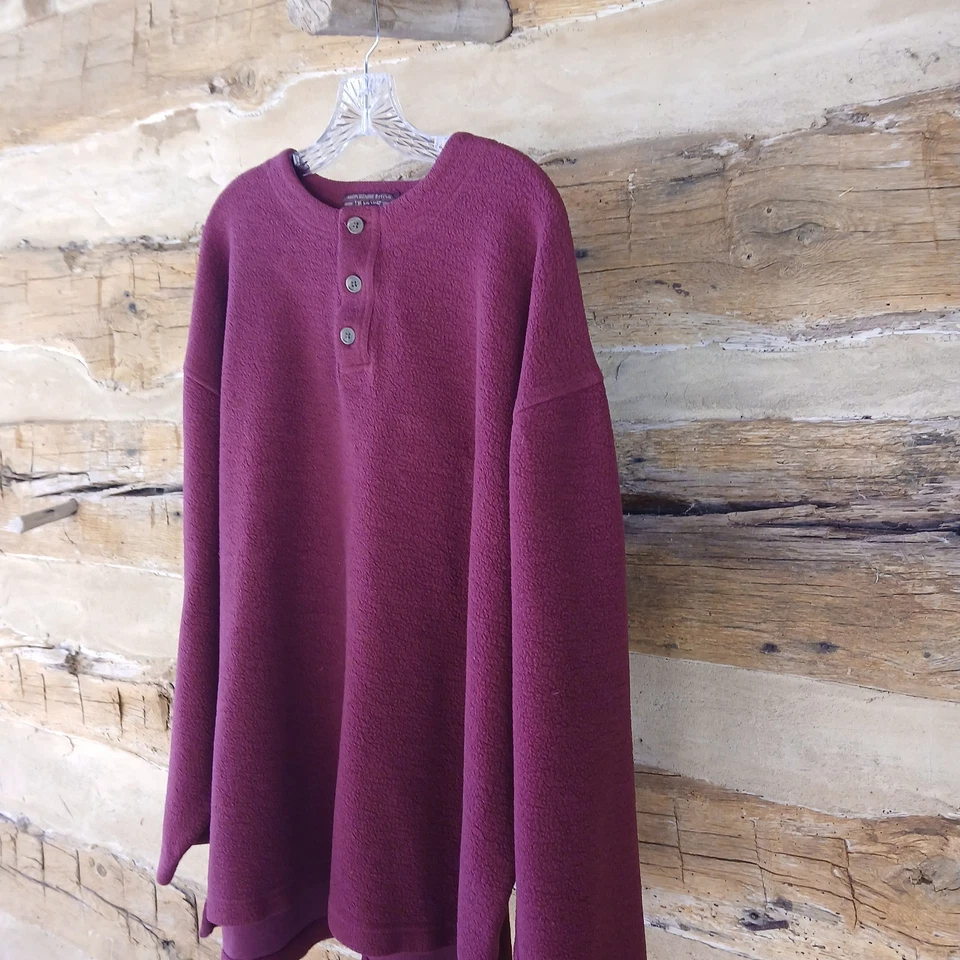 Abercrombie & Fitch Men's Vintage The Big Shirt Henley Cotton Blend Fleece XL - Image 4 of 4