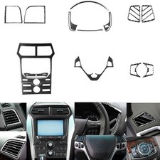 Carbon Fiber Interior Set Dash Panel Cover Trim Kits For Ford Explorer 2011-2014