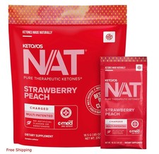 PRUVIT ketone drink Keto Nat STRAWBERRY PEACH Charged 20 pack - New - Sealed!!!
