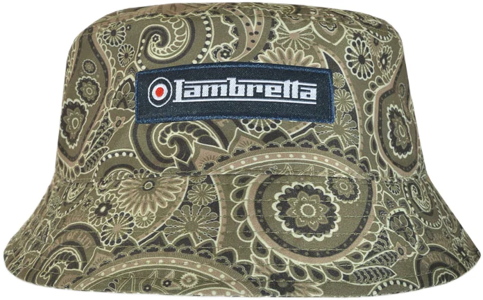 Lambretta Bucket Paisley Khaki Festival Summer Hat