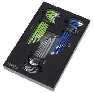 Draper 12822 TX-Star®, Imperial & Metric Ball End Hex Key Sets in EVA Storage Tray (27 Piece) - Image 3