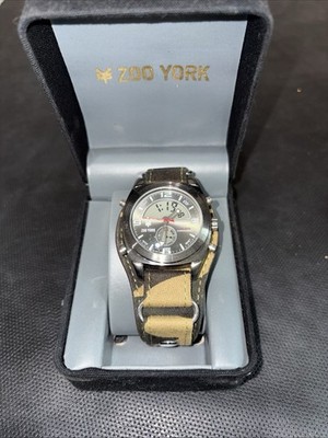 Zoo York Dual Time Men's Analog & Digital Watch Brown Canvas Band Box