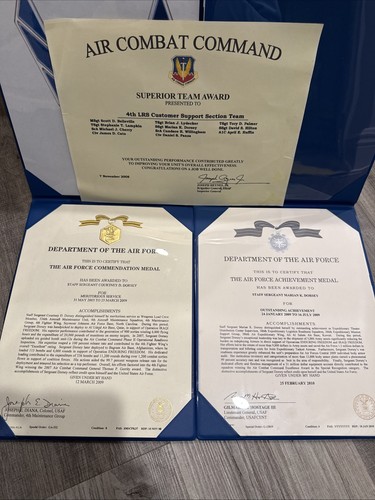 Original U.S. Air Force Award Certificates – Named Lot