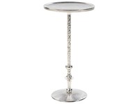 Beistelltisch Metall Silber Rund Mit SäUlenfuß Einbeinig ø 32 Cm Modern Meda