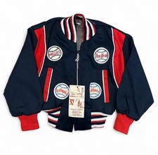 Vintage MLB Baseball Patches Zip Up Bomber Jacket Deadstock NWT Kids Size 4