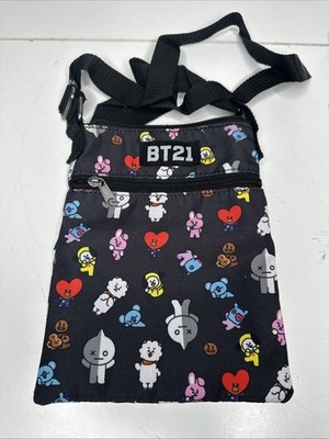 BTS BT21 Crossbody Bag Hot Topic Purse With All Caracters With Zipper BTS Kpop