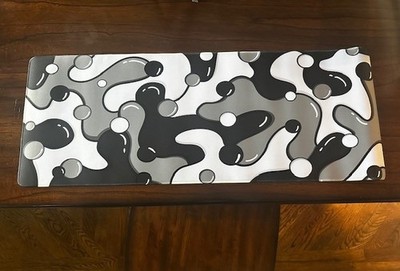 Artistic Swirl - Black, White and Grey Gaming Mat/Mousepad 31'' x 12''