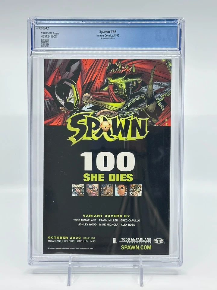 Spawn #98 Newsstand CGC 9.8 White Pages Tod McFarlane Image Comics POP 4 - Image 2 of 2